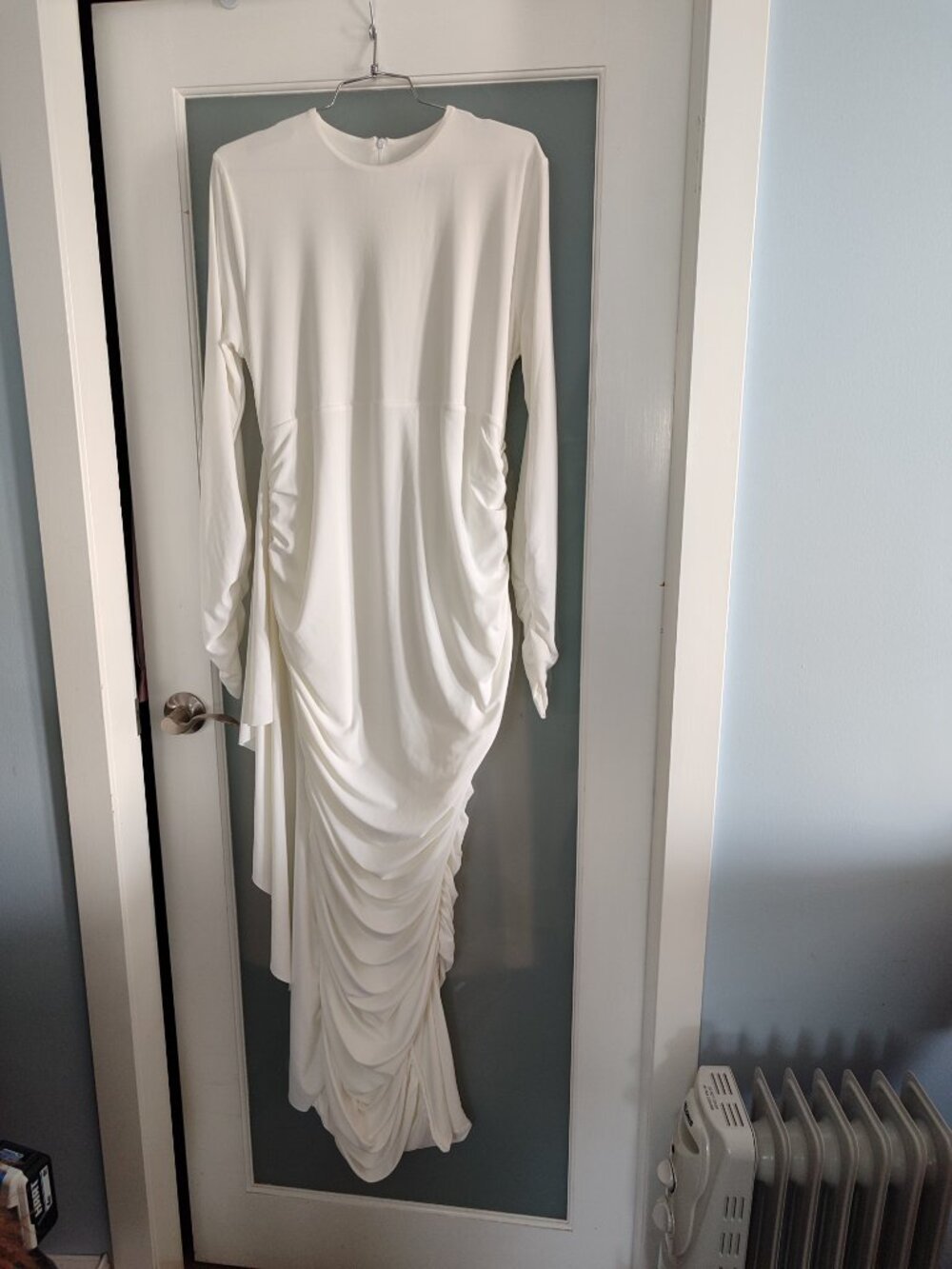 Club L London White Long Sleeve Maxi Dress US 12
